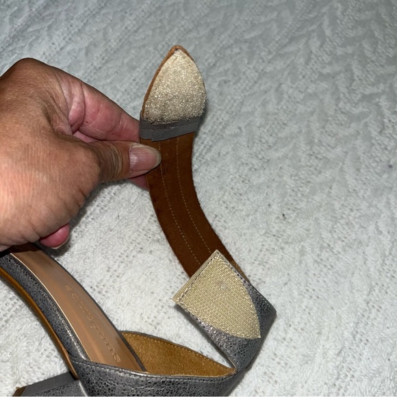 Sundance Leather Ankle Wrap Chunky Heeled Sandals - Picture 6 of 12